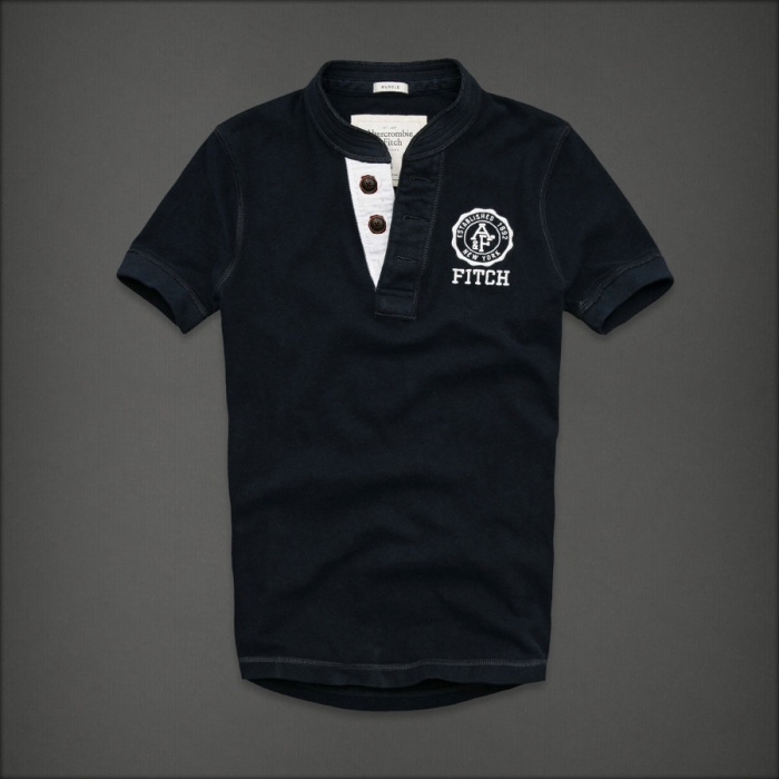 Abercrombie Fitch Hombres Ponte de pie de cuello Corto Remera AF5780